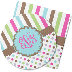 Stripes & Dots Rubber Backed Coaster (Personalized)