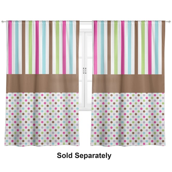 Custom Stripes & Dots Curtain Panel - Custom Size