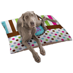 Stripes & Dots Dog Bed - Large w/ Monogram