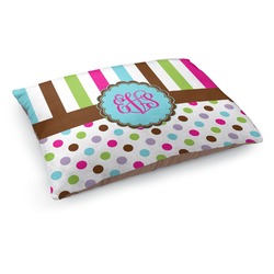 Stripes & Dots Dog Bed - Medium w/ Monogram