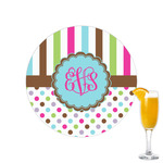 Stripes & Dots Printed Drink Topper - 2.15" (Personalized)