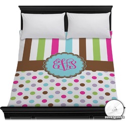 Stripes & Dots Duvet Cover - Full / Queen (Personalized)