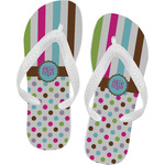 Stripes & Dots Flip Flops - XSmall (Personalized)