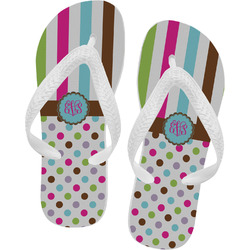 Stripes & Dots Flip Flops - Small (Personalized)