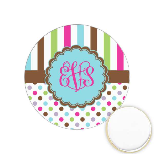 Custom Stripes & Dots Printed Cookie Topper - 1.25" (Personalized)