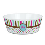 Stripes & Dots Kid's Bowl (Personalized)