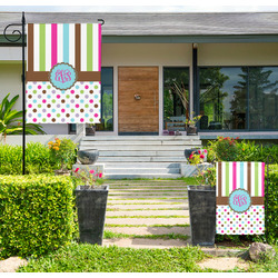 Stripes & Dots Large Garden Flag - Single Sided (Personalized)