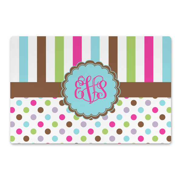 Custom Stripes & Dots Large Rectangle Car Magnet (Personalized)