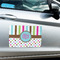 Stripes & Dots Large Rectangle Car Magnets- In Context