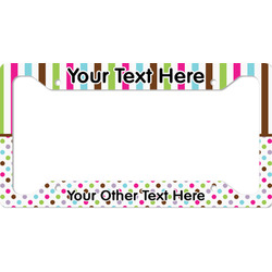 Stripes & Dots License Plate Frame (Personalized)