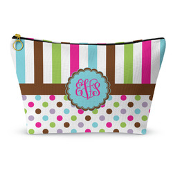 Stripes & Dots Makeup Bag - Large - 12.5"x7" (Personalized)