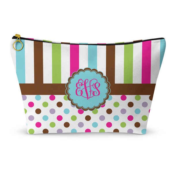 Custom Stripes & Dots Makeup Bag (Personalized)