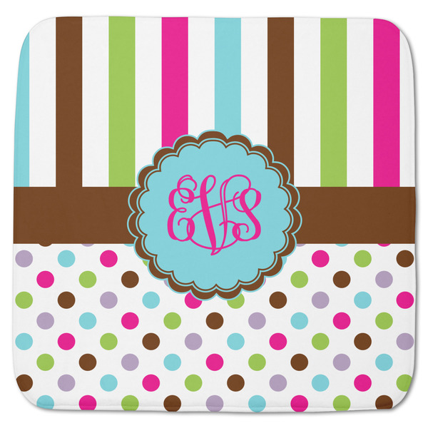 Custom Stripes & Dots Memory Foam Bath Mat - 48"x48" (Personalized)