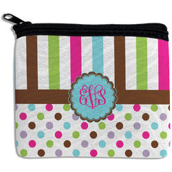 Stripes & Dots Rectangular Coin Purse (Personalized)