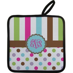 Stripes & Dots Pot Holder w/ Monogram