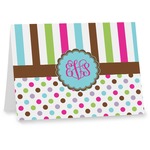 Stripes & Dots Note cards (Personalized)
