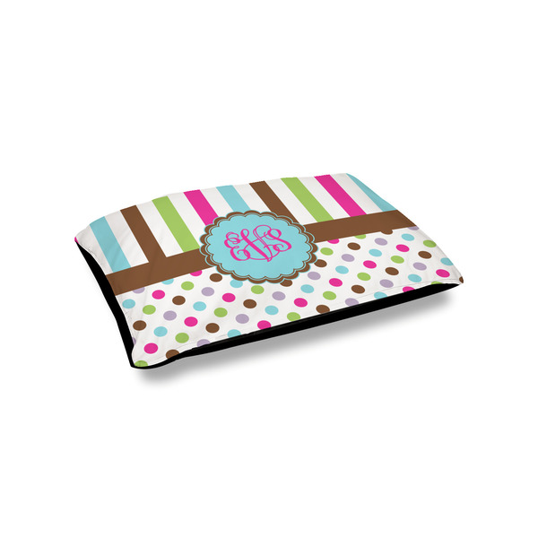 Custom Stripes & Dots Outdoor Dog Bed - Small (Personalized)