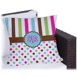 Stripes & Dots Outdoor Pillow - 18" (Personalized)