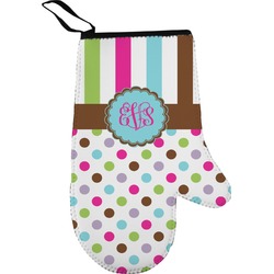 Stripes & Dots Right Oven Mitt (Personalized)