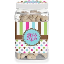 Stripes & Dots Dog Treat Jar (Personalized)