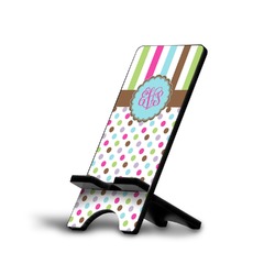 Stripes & Dots Cell Phone Stand (Large) (Personalized)