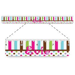 Stripes & Dots Plastic Ruler - 12" (Personalized)