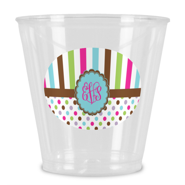 Custom Stripes & Dots Plastic Shot Glass (Personalized)