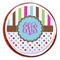 Stripes & Dots Printed Icing Circle - Large - On Cookie