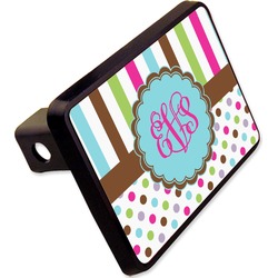 Stripes & Dots Rectangular Trailer Hitch Cover - 2" (Personalized)