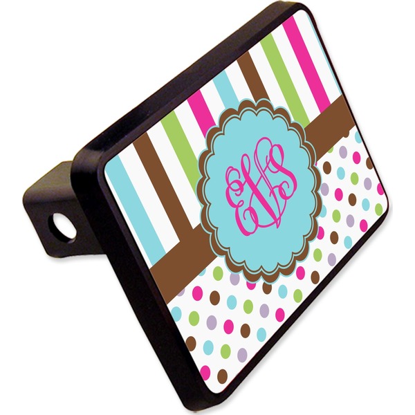 Custom Stripes & Dots Rectangular Trailer Hitch Cover - 2" (Personalized)