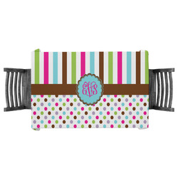Stripes & Dots Tablecloth - 58"x58" (Personalized)