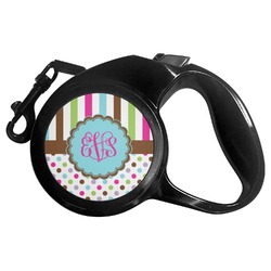 Stripes & Dots Retractable Dog Leash - Small (Personalized)