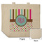 Stripes & Dots Reusable Cotton Grocery Bag - Front & Back View