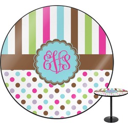 Stripes & Dots Round Table (Personalized)