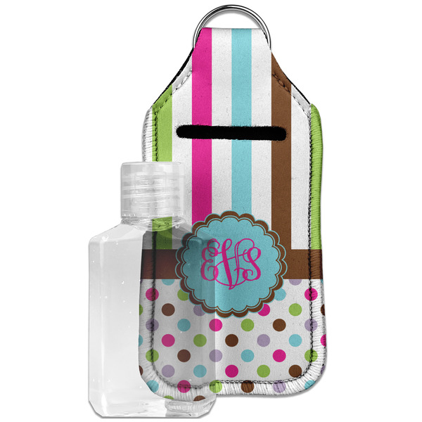 Custom Stripes & Dots Hand Sanitizer & Keychain Holder - Large (Personalized)