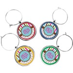 Stripes & Dots Wine Charms (Set of 4) (Personalized)