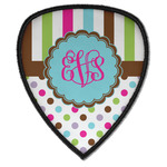 Stripes & Dots Iron on Shield Patch A w/ Monogram