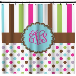 Stripes & Dots Shower Curtain - 71" x 74" (Personalized)