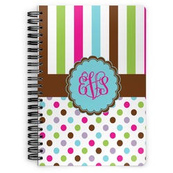 Stripes & Dots Spiral Notebook (Personalized)