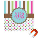 Stripes & Dots Square Car Magnet - 10" (Personalized)