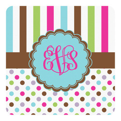 Stripes & Dots Square Decal - XLarge (Personalized)