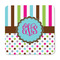 Stripes & Dots Square Fridge Magnet - FRONT