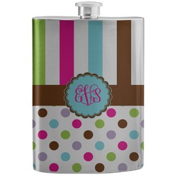 Stripes & Dots Stainless Steel Flask (Personalized)