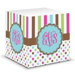 Stripes & Dots Sticky Note Cube (Personalized)