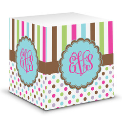 Stripes & Dots Sticky Note Cube (Personalized)