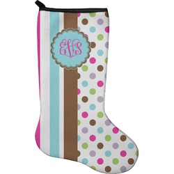 Stripes & Dots Holiday Stocking - Single-Sided - Neoprene (Personalized)