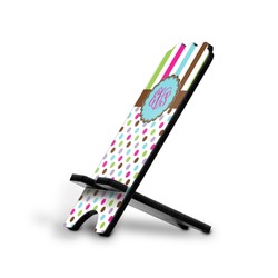 Stripes & Dots Stylized Cell Phone Stand - Large (Personalized)
