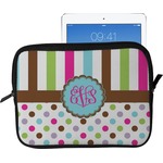 Stripes & Dots Tablet Case / Sleeve - Large (Personalized)