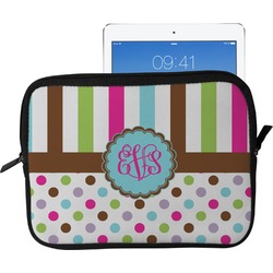 Stripes & Dots Tablet Case / Sleeve - Large (Personalized)