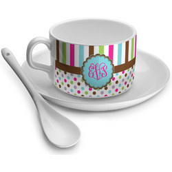 Stripes & Dots Tea Cup - Single (Personalized)